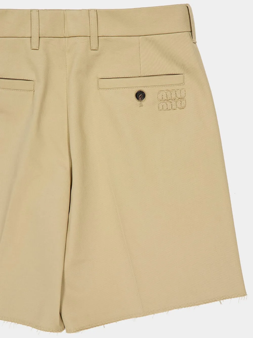 Corda Beige Decorated Cotton Shorts sold by Fashion Clinic product image thumbnail 4