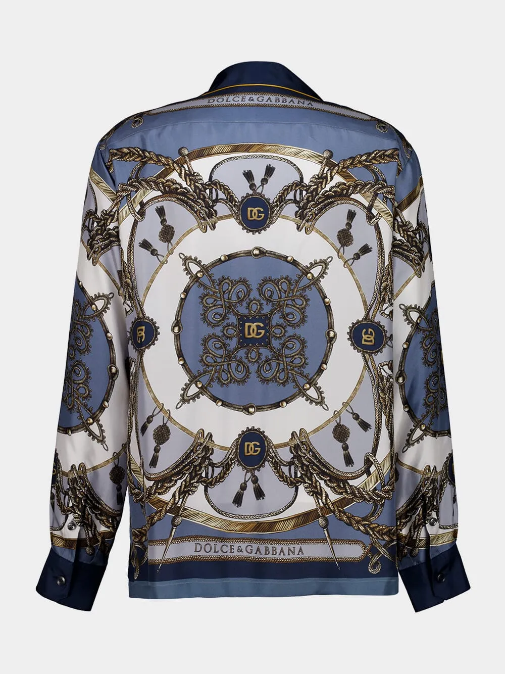 Blue Cargo-Print Silk Twill Shirt sold by Fashion Clinic product image thumbnail 3