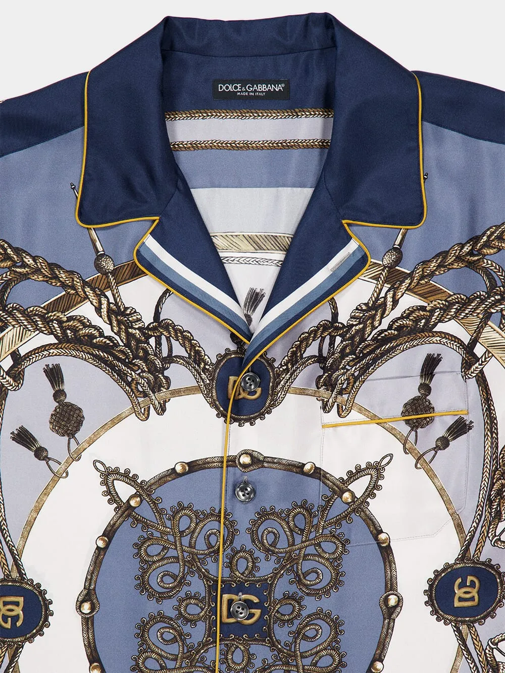 Blue Cargo-Print Silk Twill Shirt sold by Fashion Clinic product image thumbnail 5