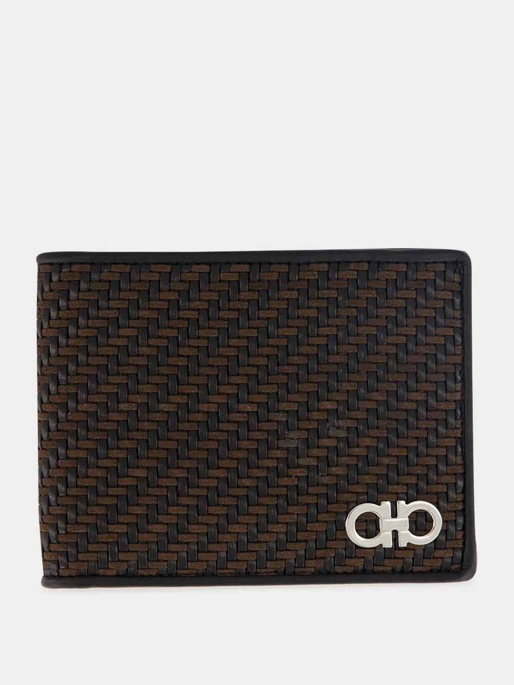 Brown and Black Woven Wallet sold by Fashion Clinic