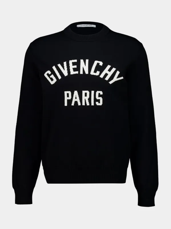 Black Couture Seam Logo Knit Sweater made by Givenchy