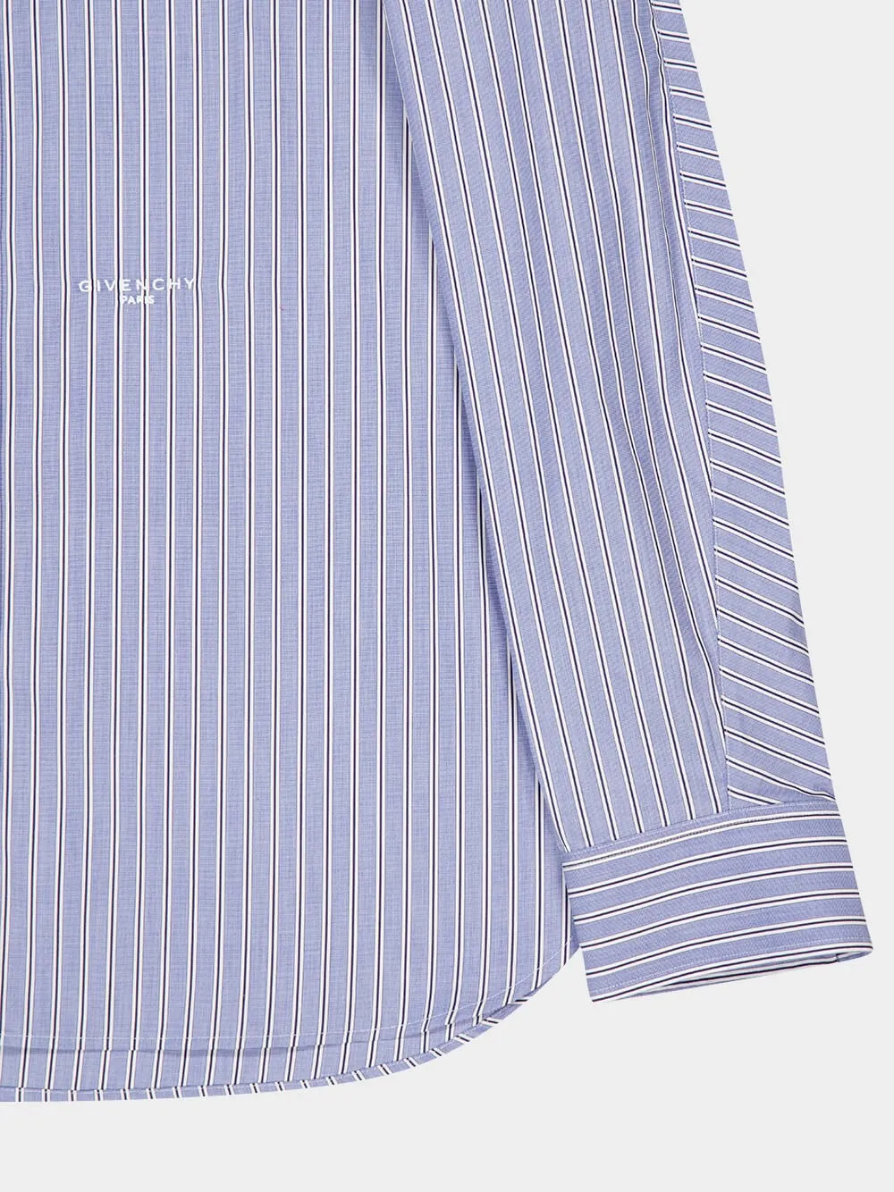 Navy Stripe Cotton Button-Up Shirt sold by Fashion Clinic product image thumbnail 4
