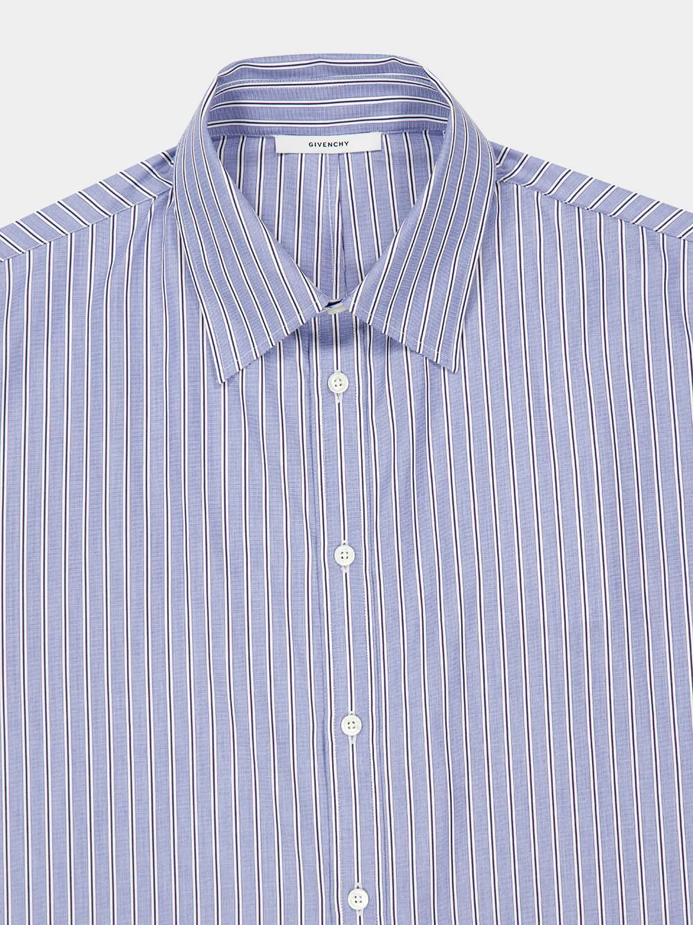 Navy Stripe Cotton Button-Up Shirt sold by Fashion Clinic product image thumbnail 3