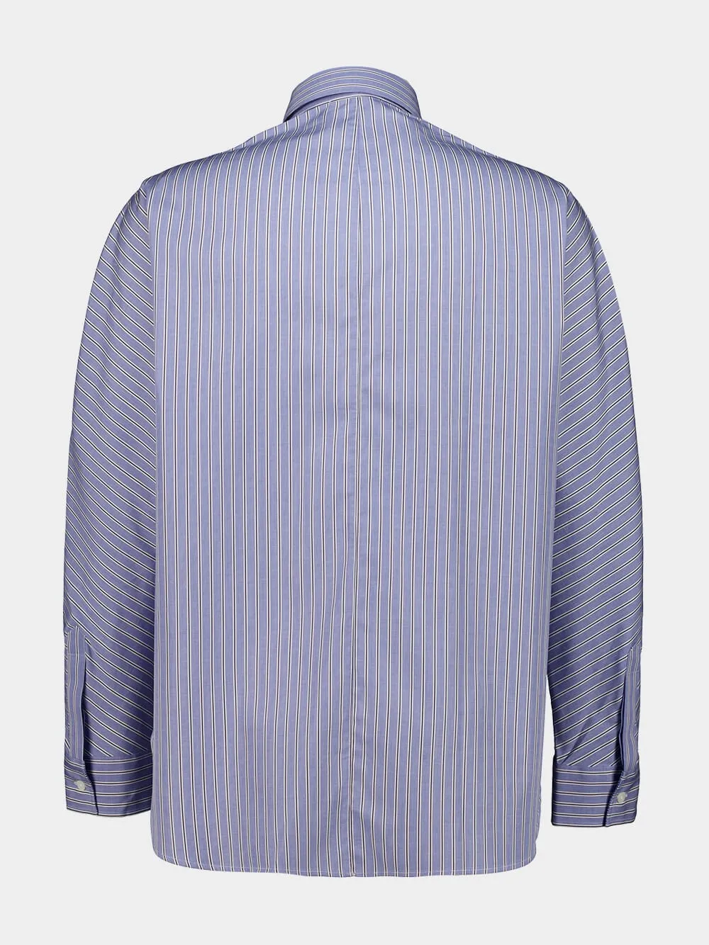 Navy Stripe Cotton Button-Up Shirt sold by Fashion Clinic product image thumbnail 2