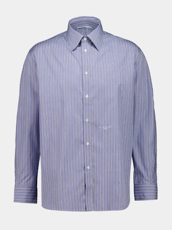 Navy Stripe Cotton Button-Up Shirt made by Givenchy