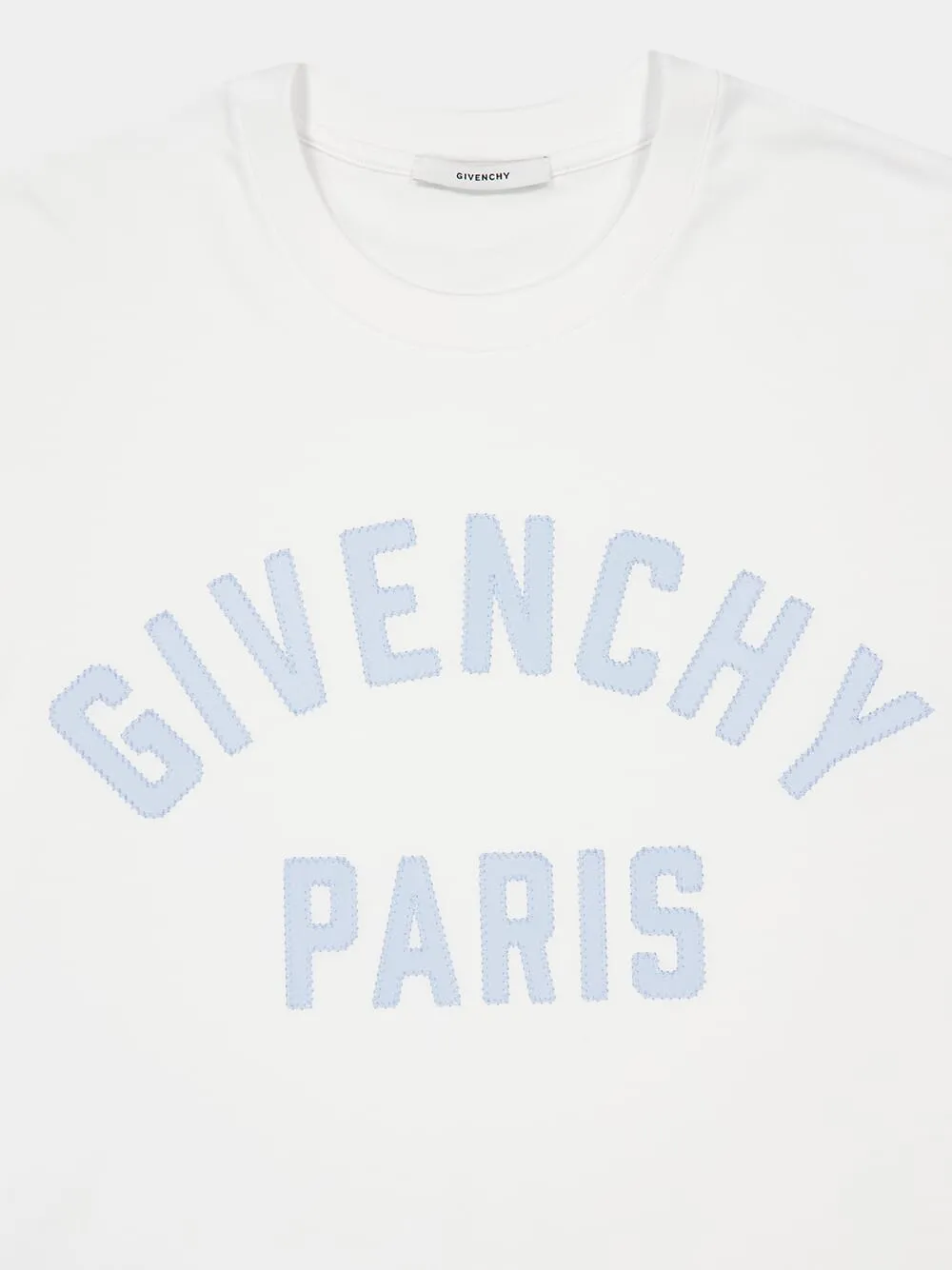 White and Blue Logo Embroidered T-Shirt sold by Fashion Clinic product image thumbnail 4