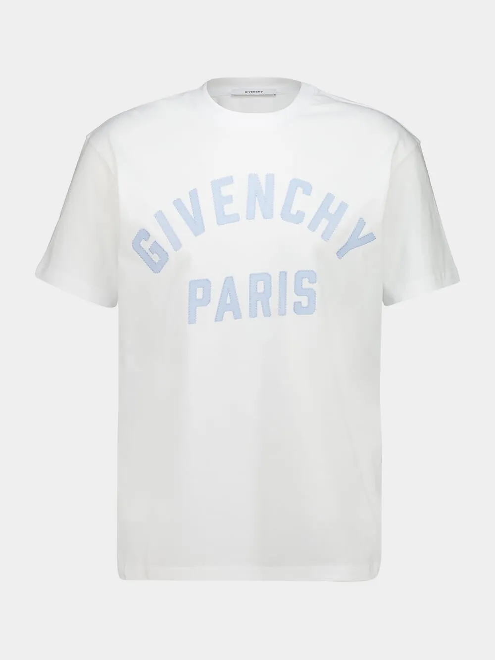 White and Blue Logo Embroidered T-Shirt sold by Fashion Clinic product image thumbnail 2