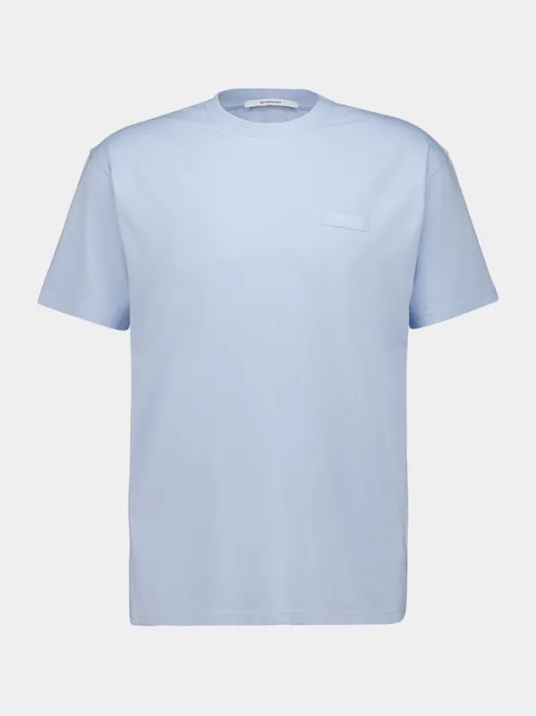 Light Blue Logo Grosgrain T-Shirt made by Givenchy