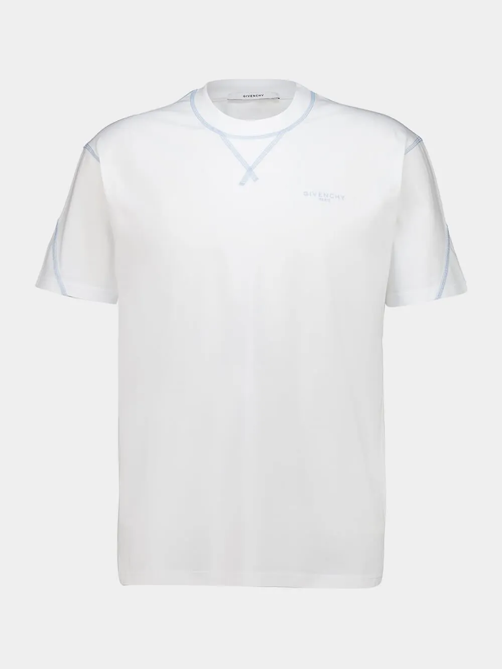 White Couture Seam Cotton T-Shirt sold by Fashion Clinic