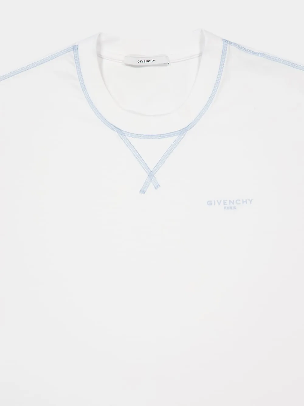 White Couture Seam Cotton T-Shirt sold by Fashion Clinic product image thumbnail 3
