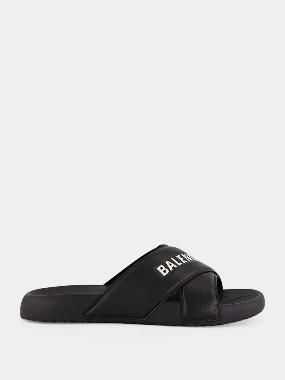 Black Sporty Pool Slide Sandals sold by Fashion Clinic