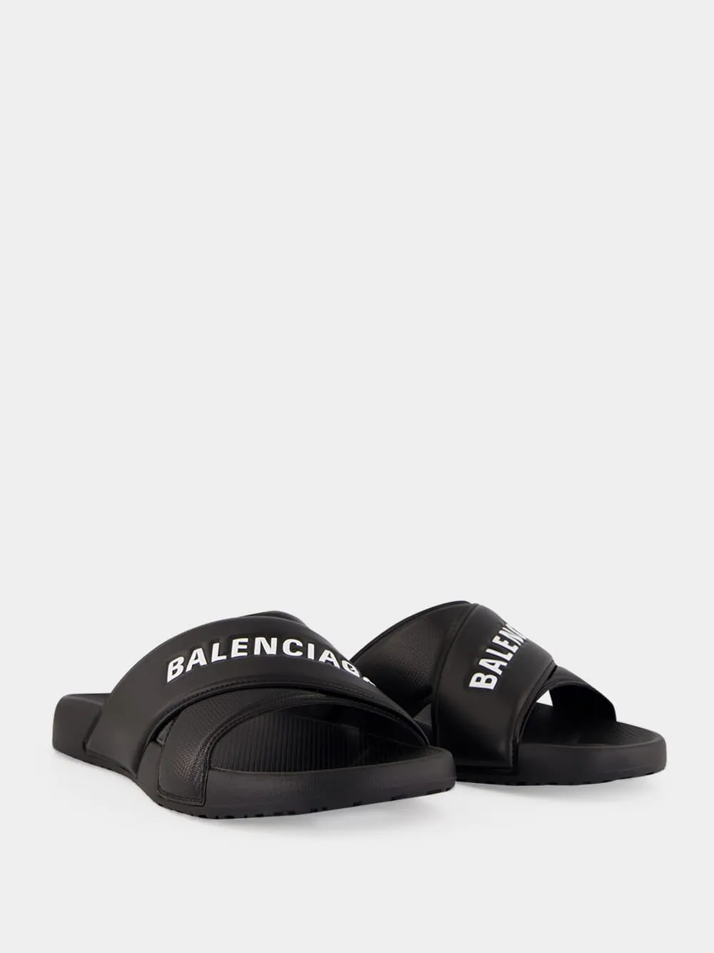 Black Sporty Pool Slide Sandals sold by Fashion Clinic product image thumbnail 4