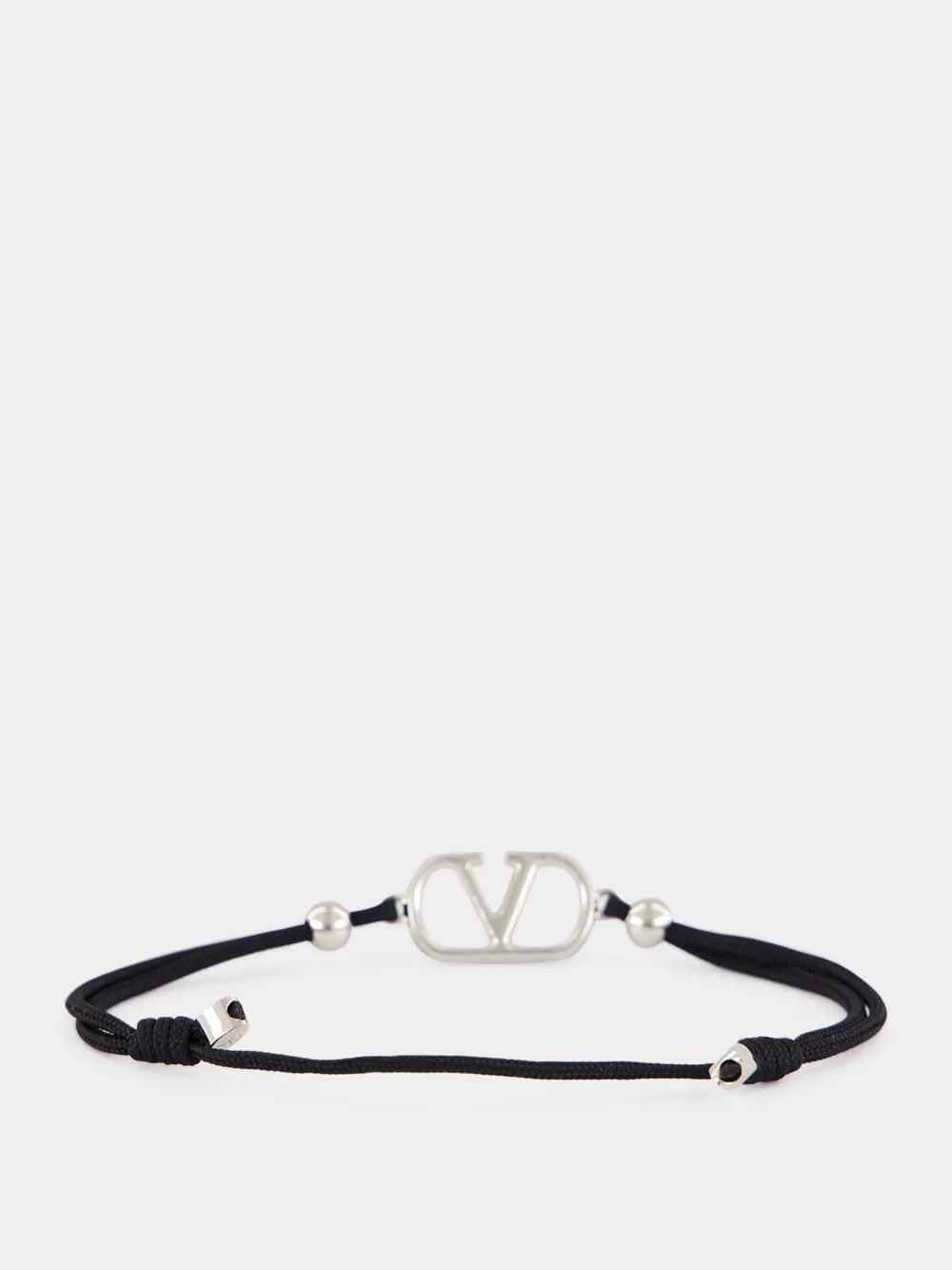 Black and Silver VLogo Bracelet sold by Fashion Clinic product image thumbnail 2