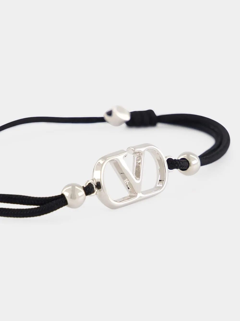 Black and Silver VLogo Bracelet sold by Fashion Clinic product image thumbnail 3