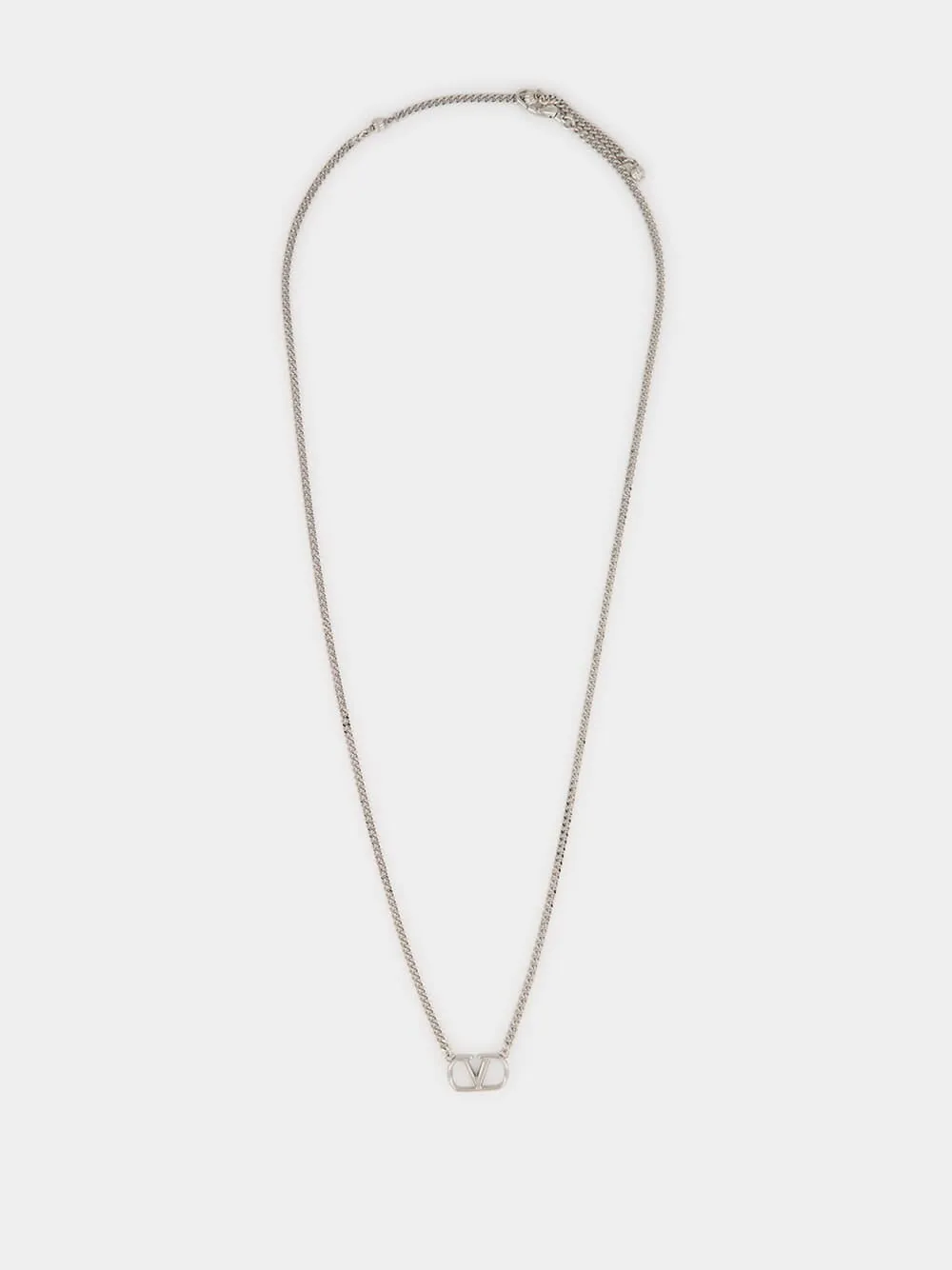 Silver VLogo Signature Necklace sold by Fashion Clinic