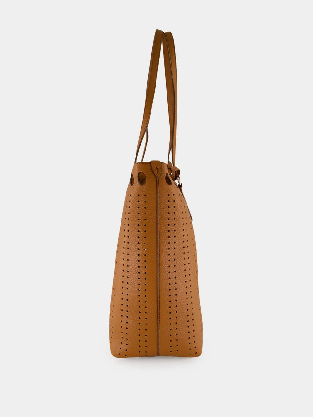 Cuoio Brown Perforated Leather Tote Bag sold by Fashion Clinic product image thumbnail 3