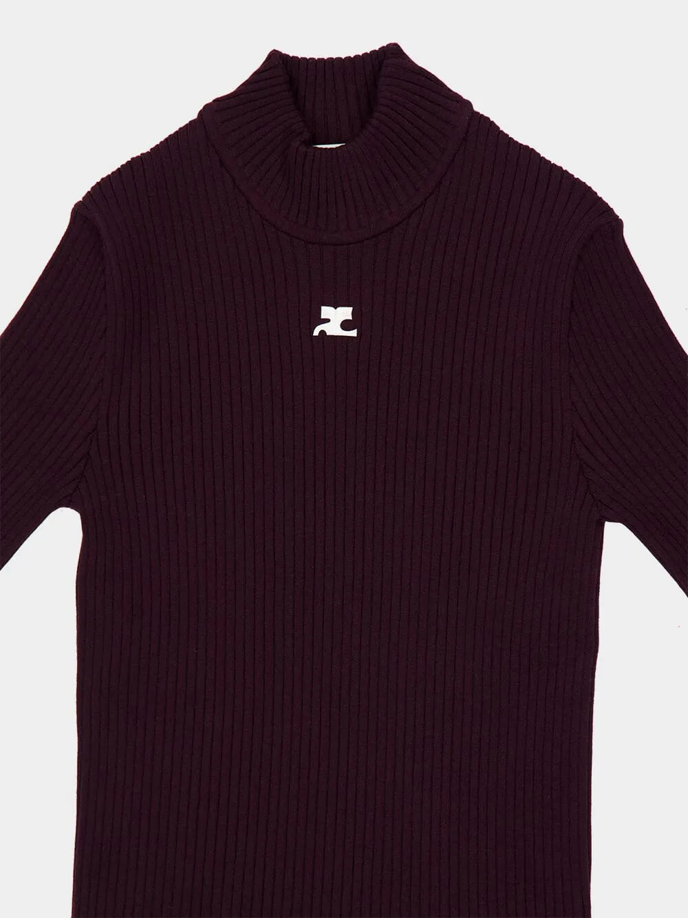 Burgundy Rib Knit Short Sleeve Sweater sold by Fashion Clinic product image thumbnail 5