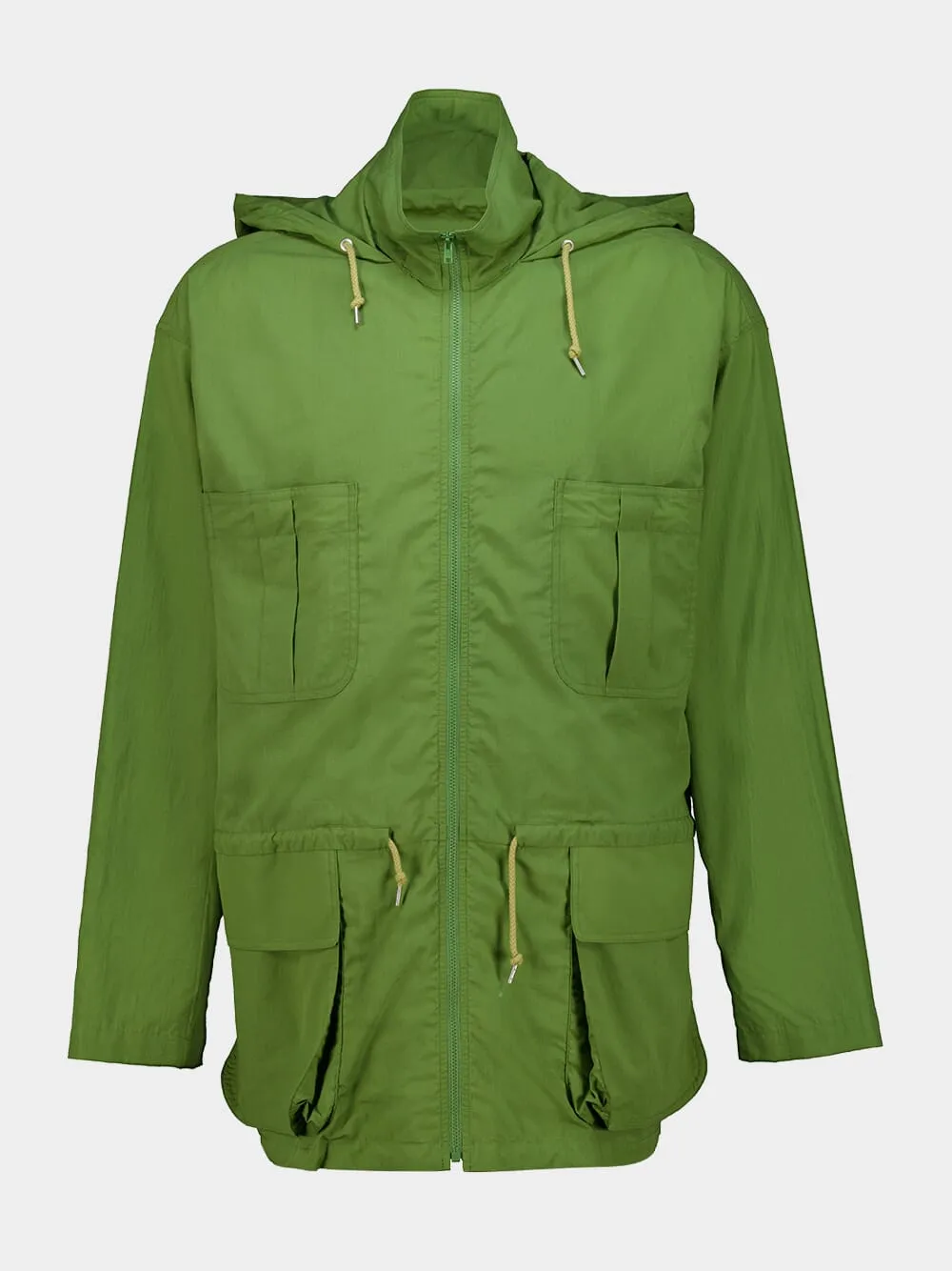 Dusty Green Cotton Hooded Blouson sold by Fashion Clinic