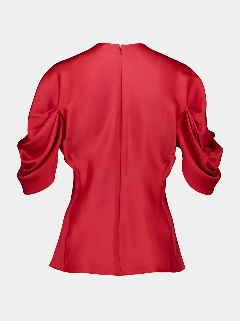 Tomato Draped Sleeve Acetate Top sold by Fashion Clinic product image thumbnail 2
