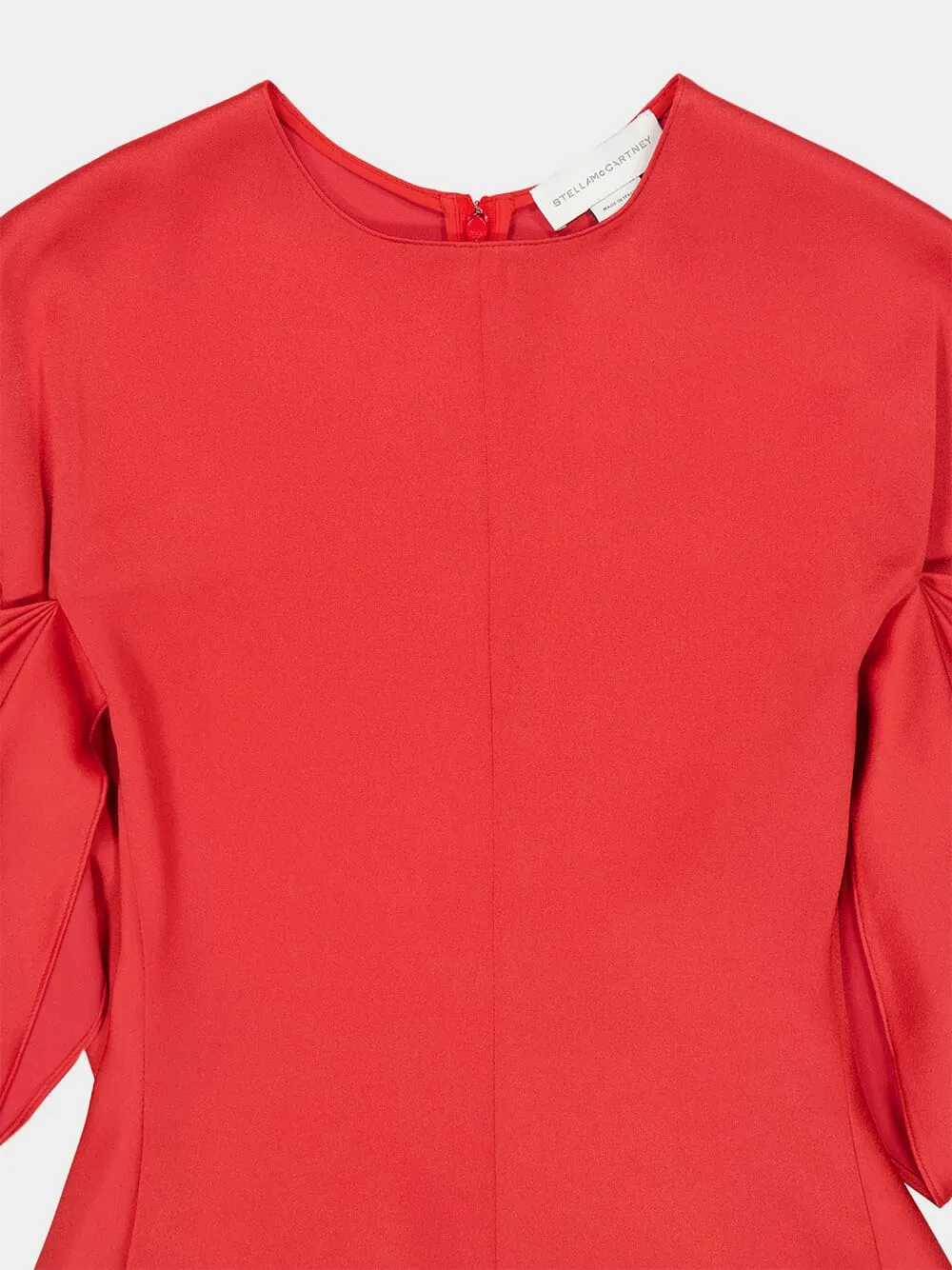 Tomato Draped Sleeve Acetate Top sold by Fashion Clinic product image thumbnail 3