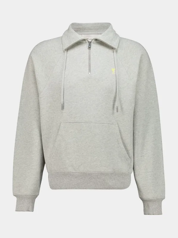 Grey Cotton Ami De Coeur Sweatshirt made by Ami