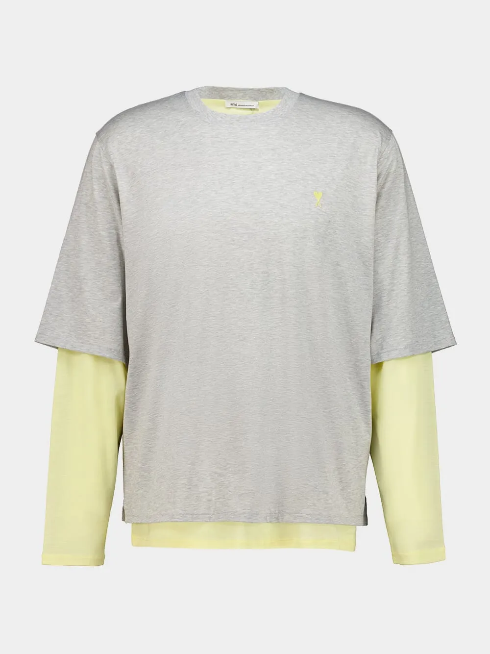 Grey Double-Sleeve Ami De Coeur T-Shirt sold by Fashion Clinic product image thumbnail 2
