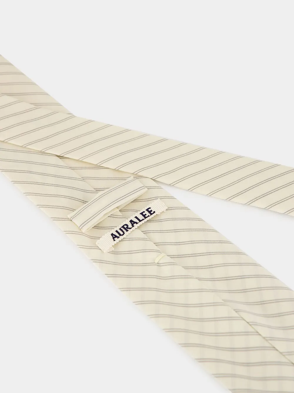 Ivory Stripe Wool Tie sold by Fashion Clinic product image thumbnail 4