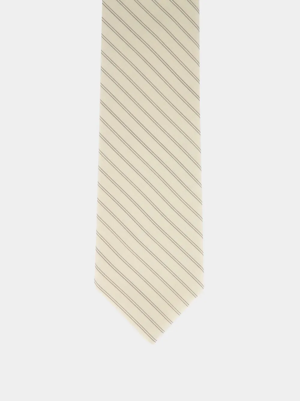 Ivory Stripe Wool Tie sold by Fashion Clinic product image thumbnail 2