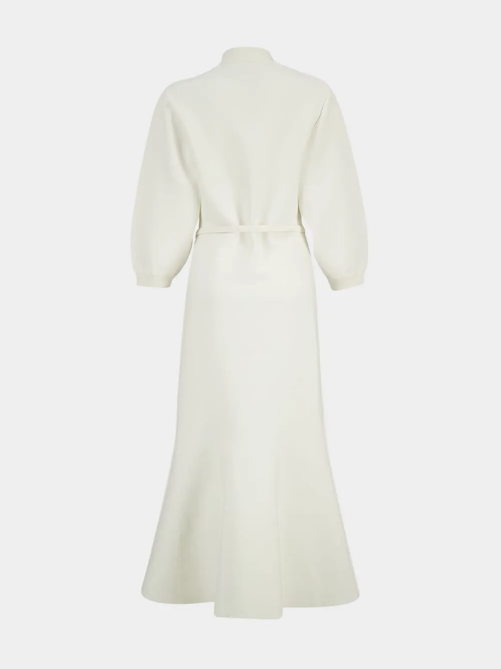 Cream Belted Blouson Knit Midi Dress sold by Fashion Clinic product image thumbnail 4