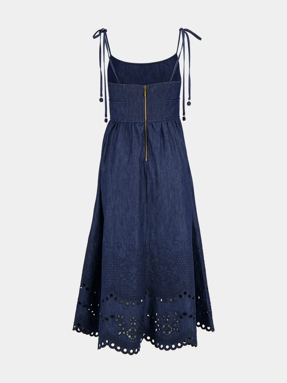 Ink Broderie Denim Midi Dress sold by Fashion Clinic product image thumbnail 3