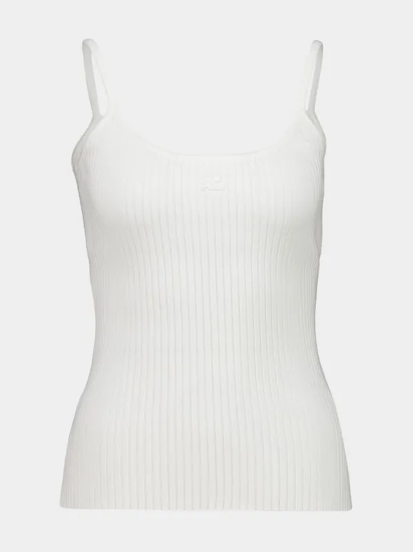 White Rib Knit Reedition Tank Top made by Courreges