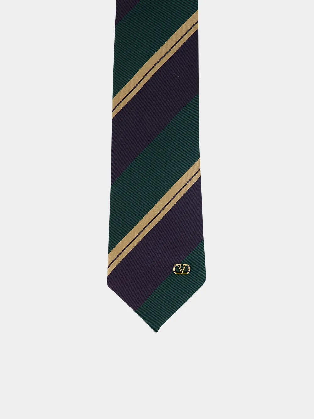 Green and Blue Jacquard Regimental Silk Tie sold by Fashion Clinic product image thumbnail 3