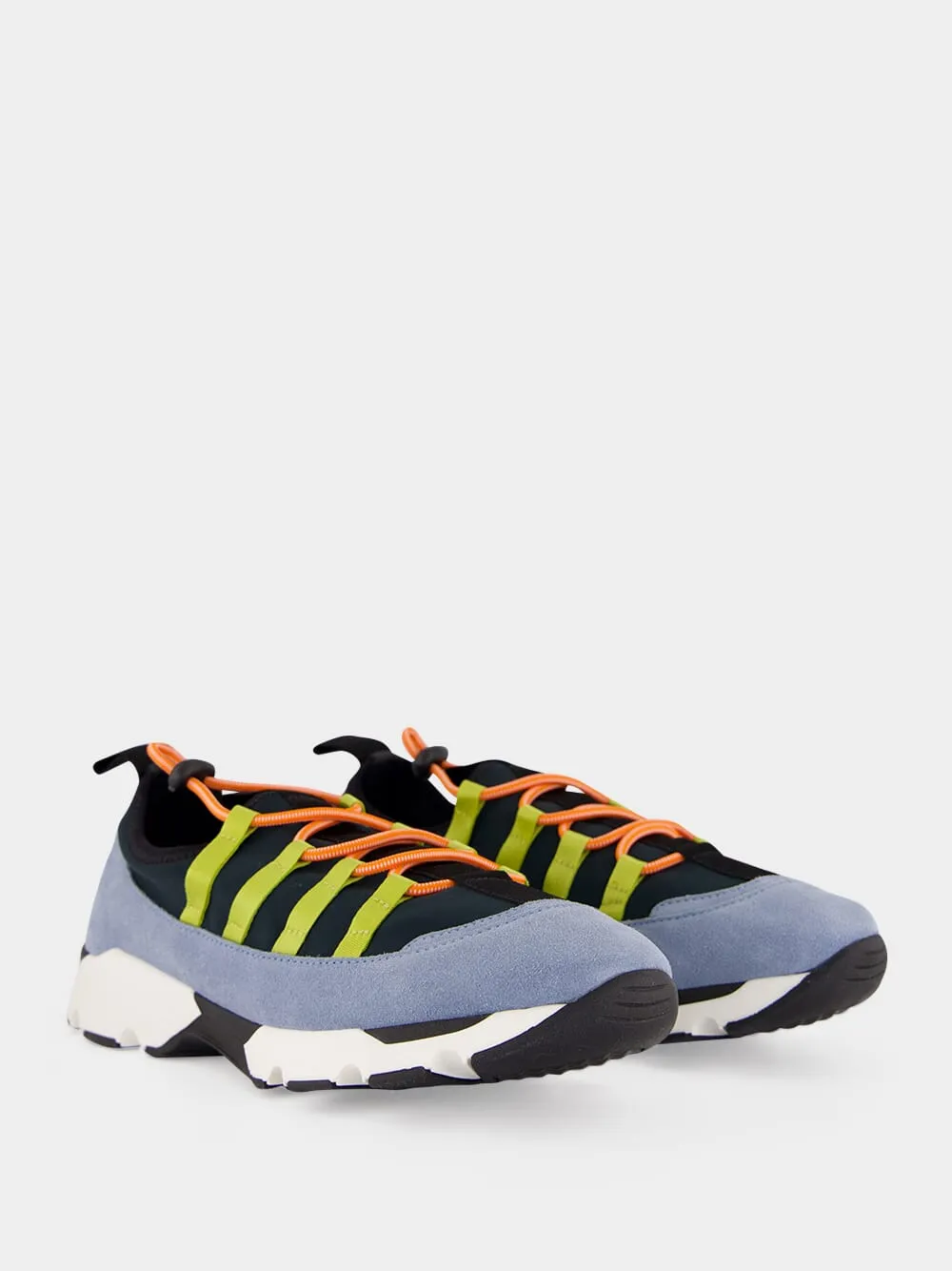 Green and Blue Lycra Lace-Up Running Sneakers sold by Fashion Clinic product image thumbnail 3