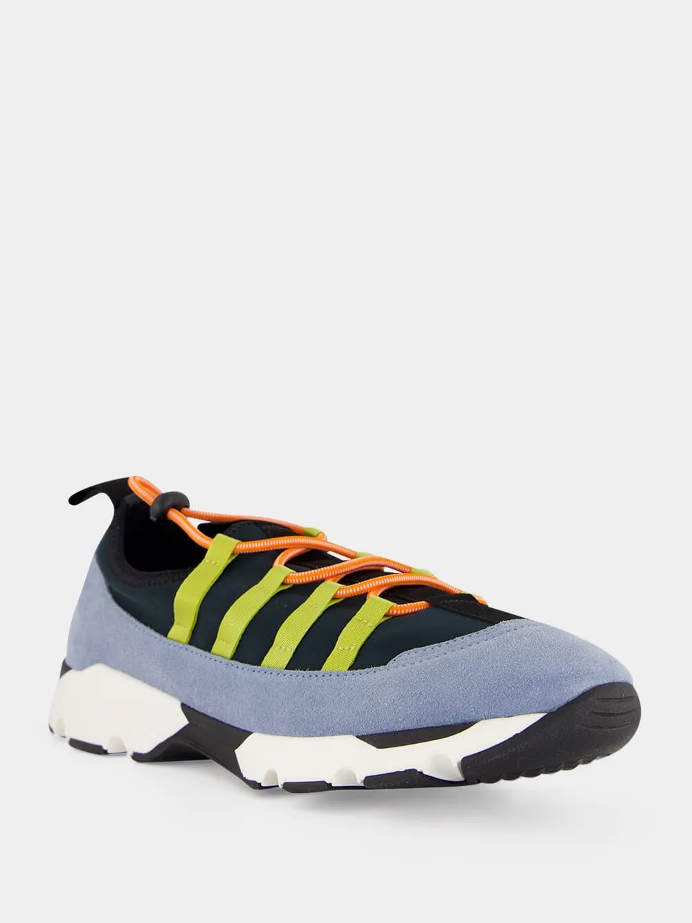 Green and Blue Lycra Lace-Up Running Sneakers sold by Fashion Clinic product image thumbnail 2