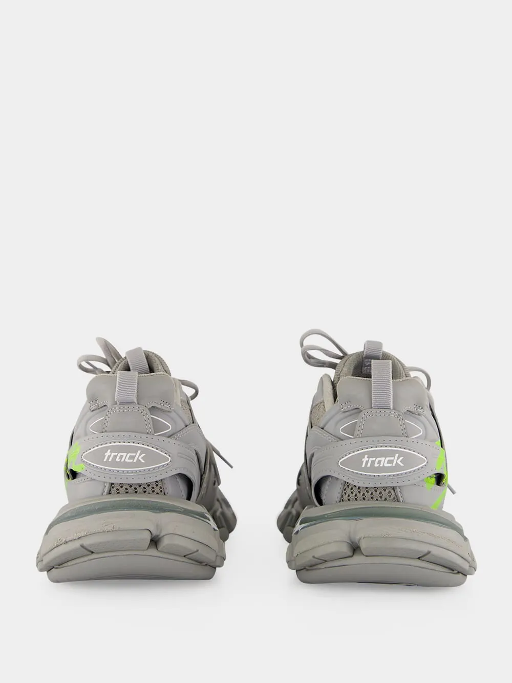 Grey and Neon Yellow Track Signature Sneakers sold by Fashion Clinic product image thumbnail 5