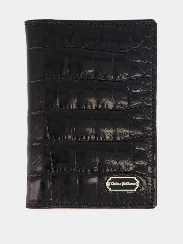 Black Alligator Leather Wallet made by Dolce & Gabanna