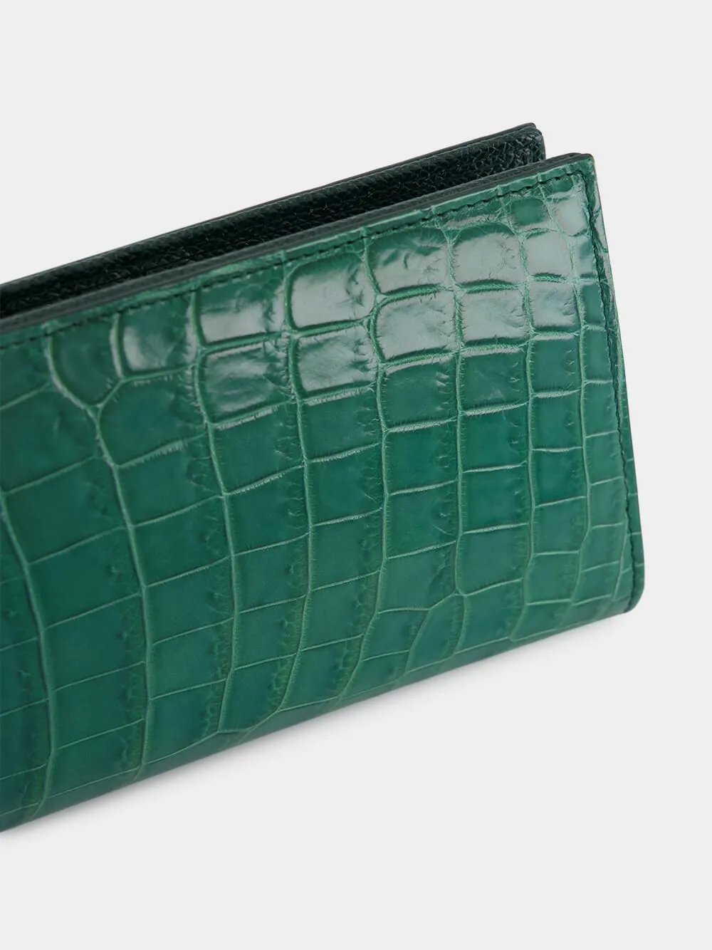 Dark Green Crocodile Continental Wallet sold by Fashion Clinic product image thumbnail 3