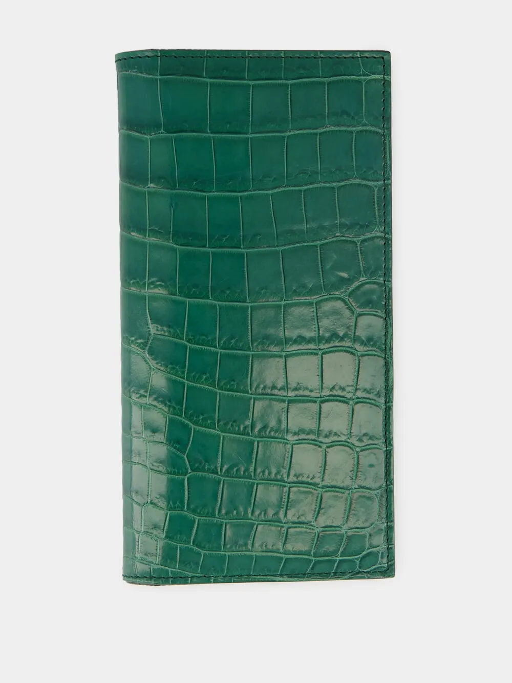 Dark Green Crocodile Continental Wallet sold by Fashion Clinic