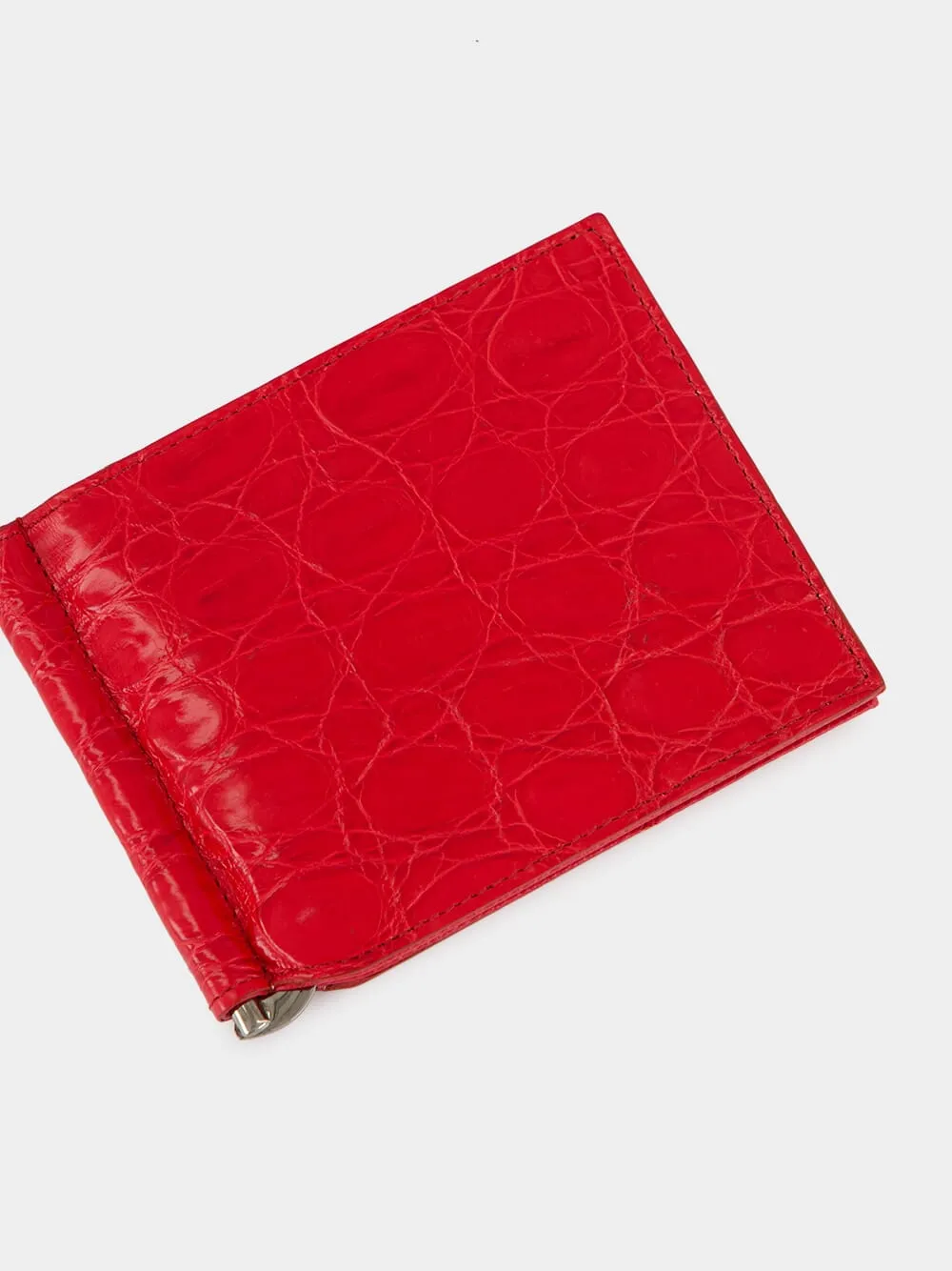 Bordeaux Caiman Leather Bifold Wallet sold by Fashion Clinic product image thumbnail 3
