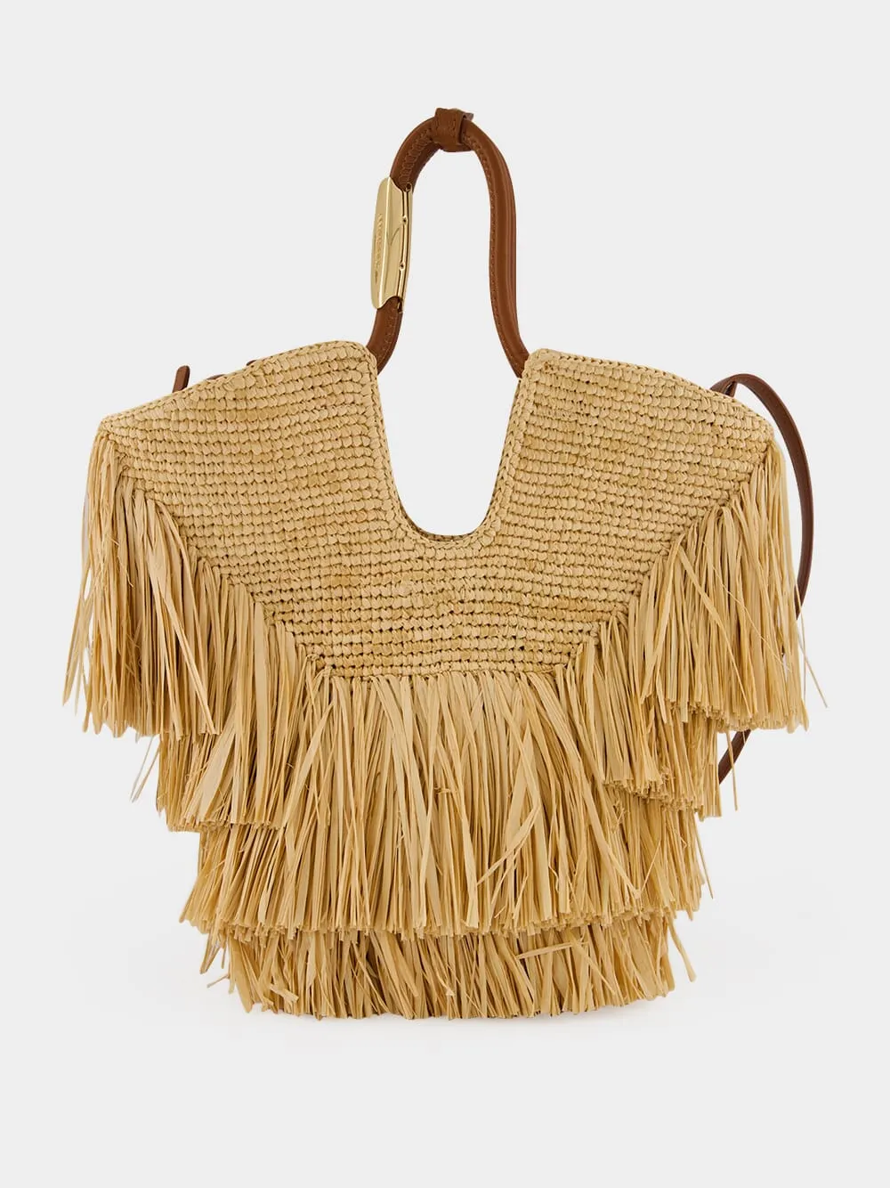 Natural Goldentime Small Fringe Tote sold by Fashion Clinic