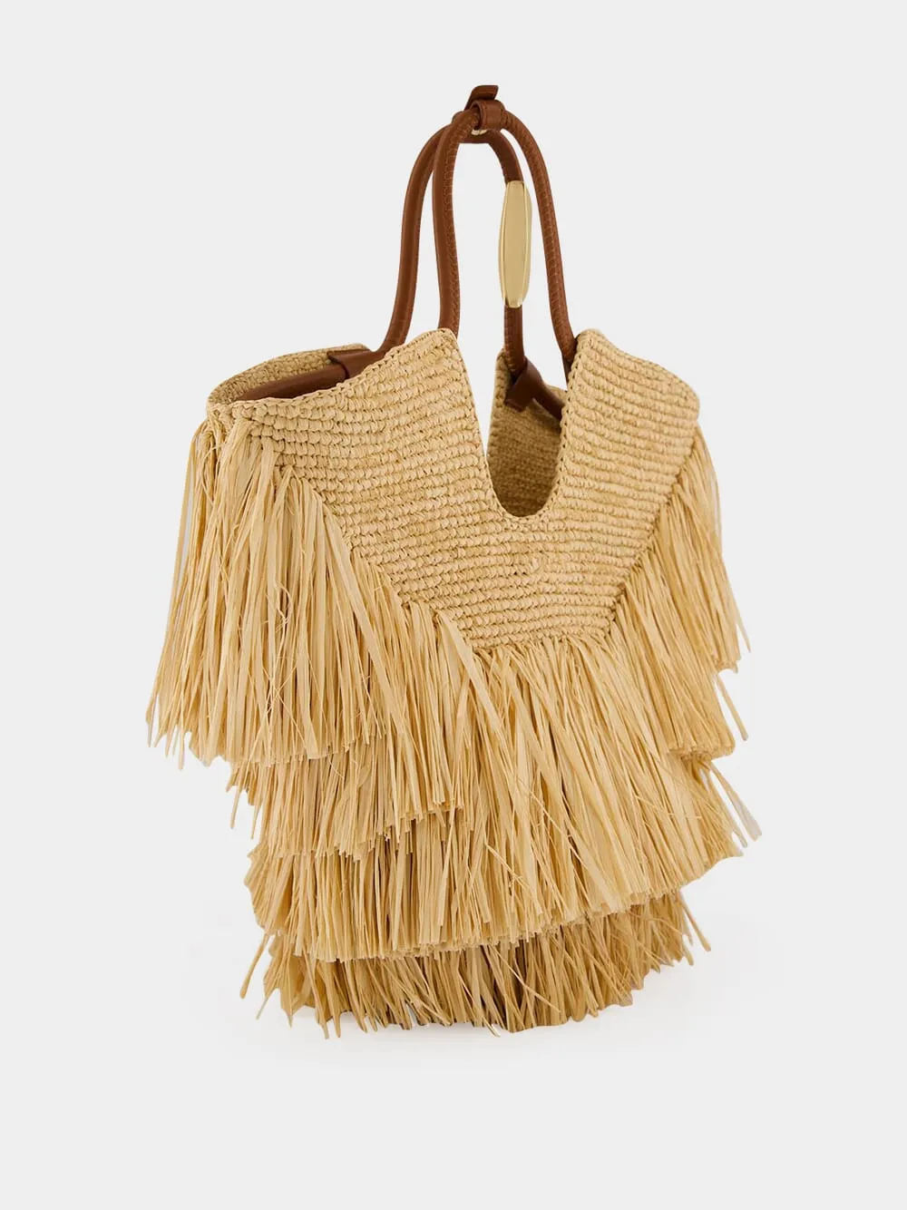 Natural Goldentime Small Fringe Tote sold by Fashion Clinic product image thumbnail 5