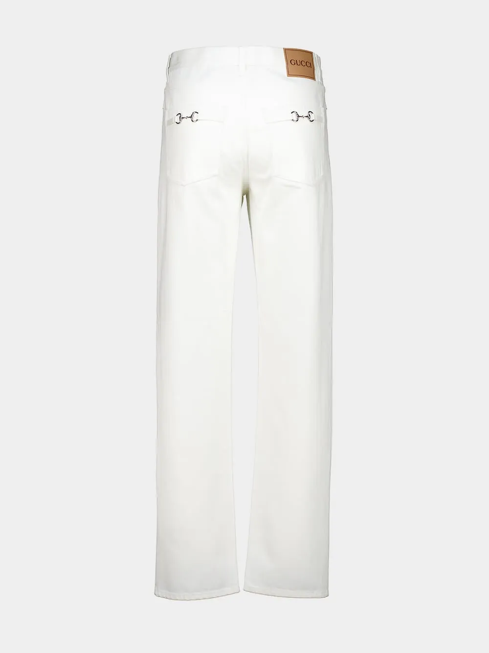 White Straight-Leg Denim Jeans sold by Fashion Clinic product image thumbnail 2