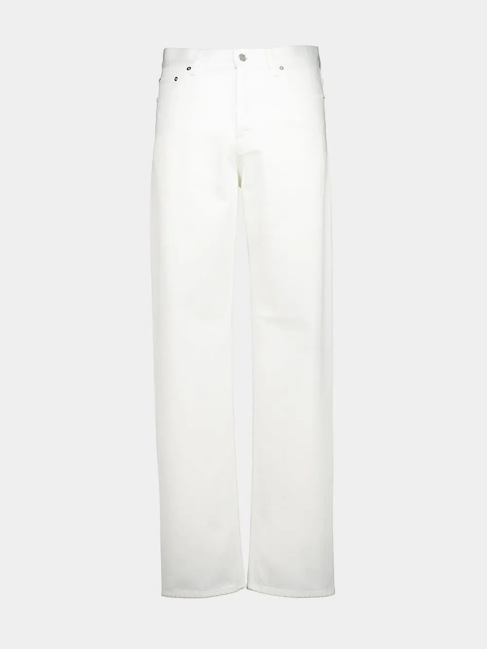 White Straight-Leg Denim Jeans sold by Fashion Clinic