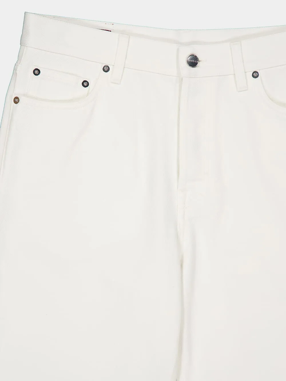 White Straight-Leg Denim Jeans sold by Fashion Clinic product image thumbnail 3