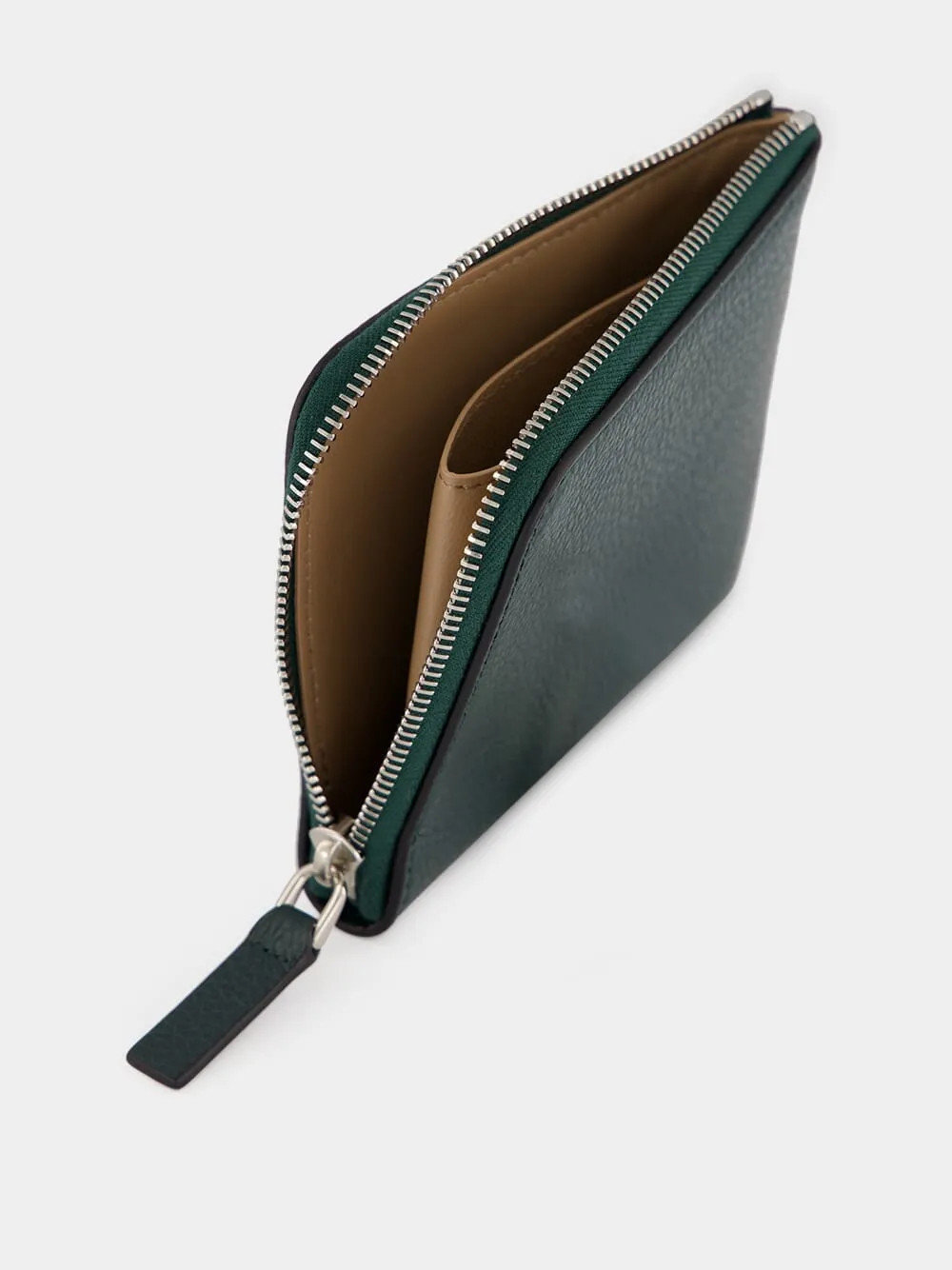Dark Green Leather Zip Wallet sold by Fashion Clinic product image thumbnail 3