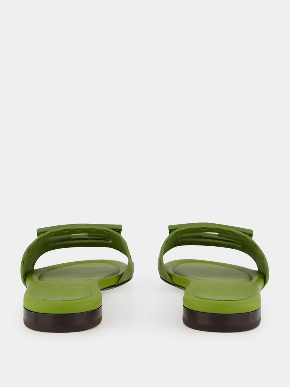 Green Baguette Leather Slides sold by Fashion Clinic product image thumbnail 5