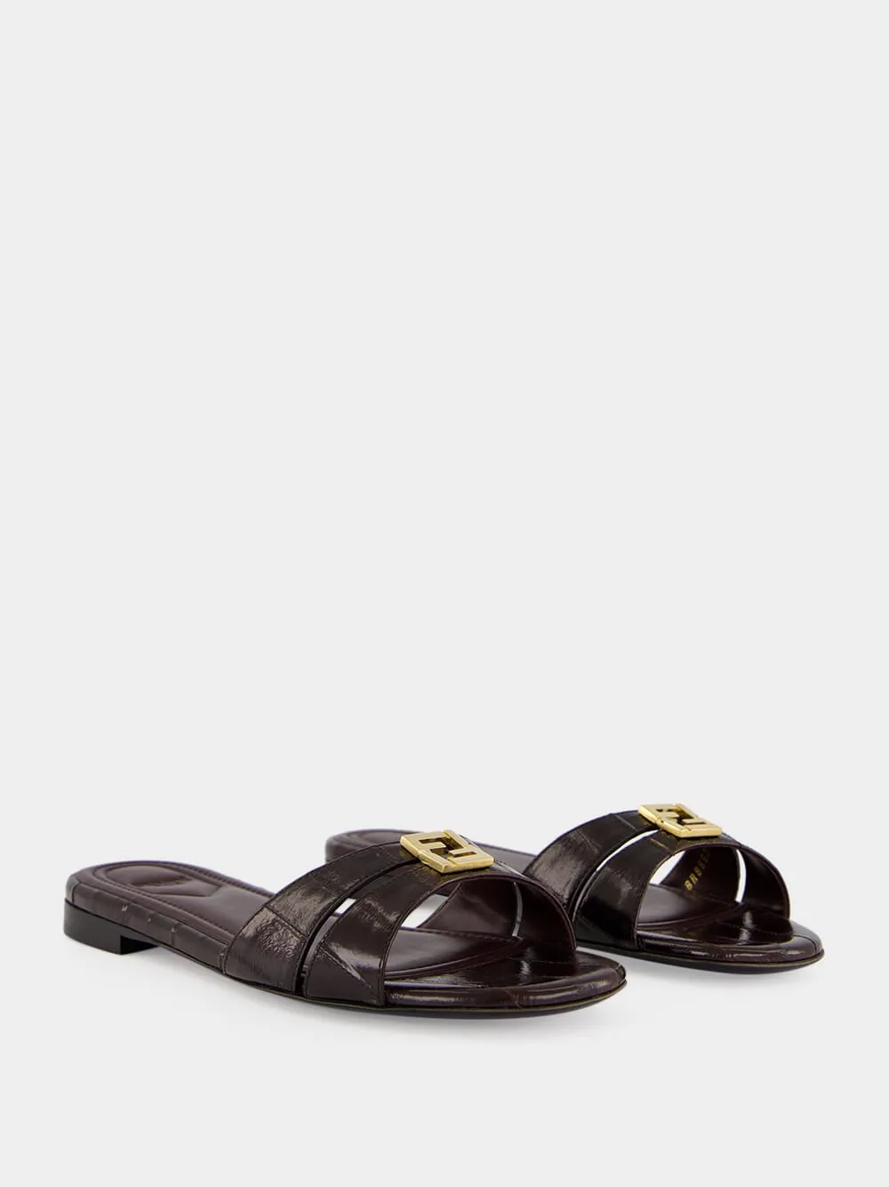 Brown FFold Leather Sandals sold by Fashion Clinic product image thumbnail 3