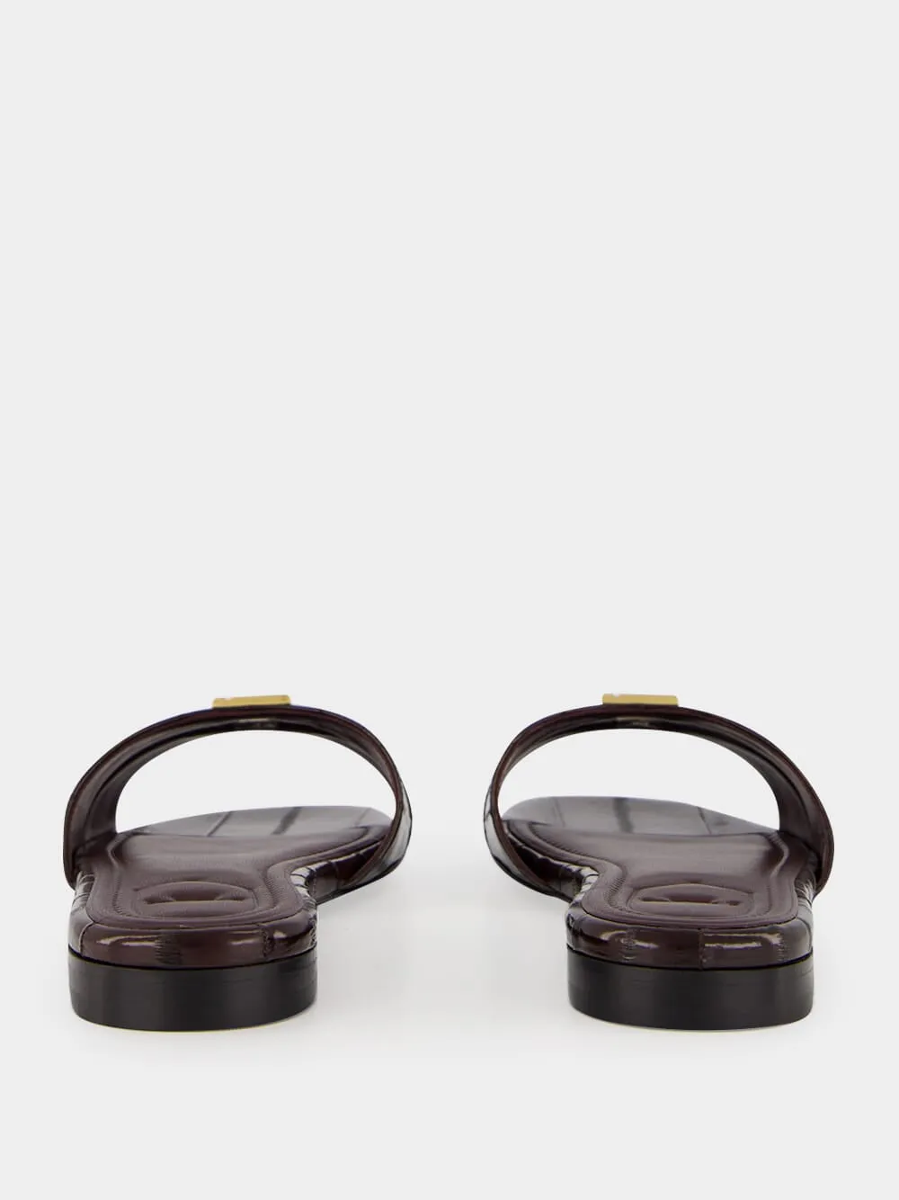 Brown FFold Leather Sandals sold by Fashion Clinic product image thumbnail 5