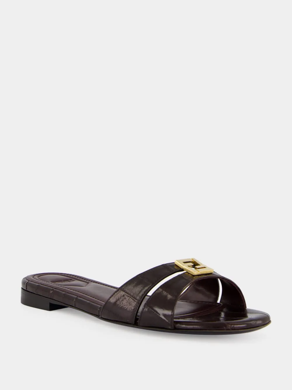 Brown FFold Leather Sandals sold by Fashion Clinic product image thumbnail 2