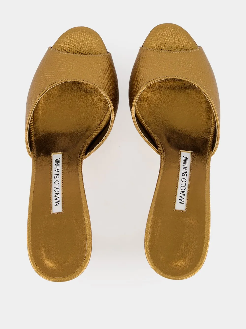 Gold Jadaron 70 Leather Heeled Mules sold by Fashion Clinic product image thumbnail 4
